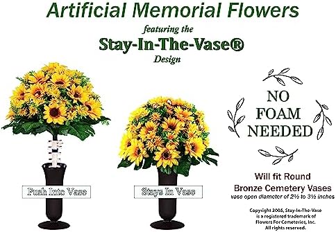 Sympathy Silks Artificial Sunflower Cemetery Flowers 1