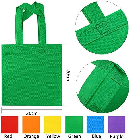 Elcoho 30-Piece Rainbow Non-Woven Tote Bag Set