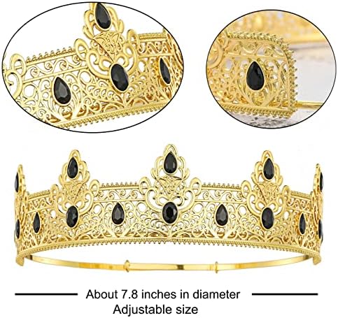 Birthday King Crown and Sash for Men Gold-1