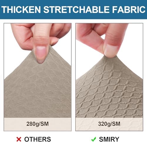 Smiry Waterproof Seat Covers Set of 4 for Dining Chairs Taupe
