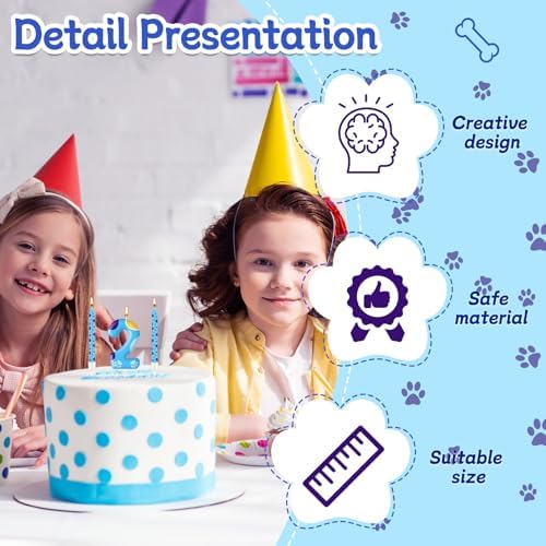 13PCS Blue Dog Paw Birthday Candles Set for Boy Girl Parties