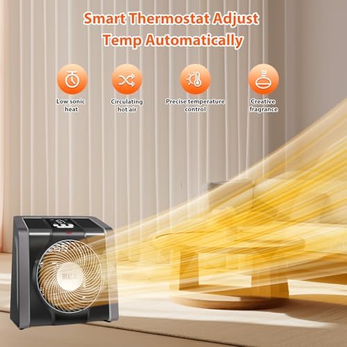 HEATIT Electric Space Heater with Thermostat and Timer 1500W Black Indoor Use