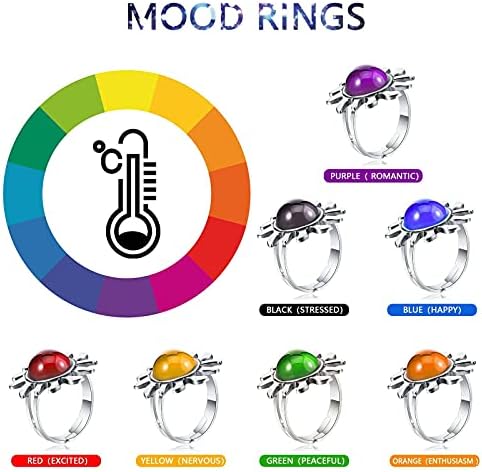 Hicarer 24 Adjustable Mood Rings Mixed Colors 1