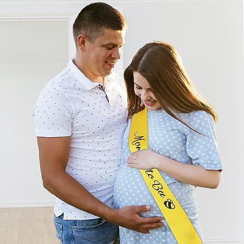 Grevosea Baby Shower Sash Badge Set for Mom and Dad