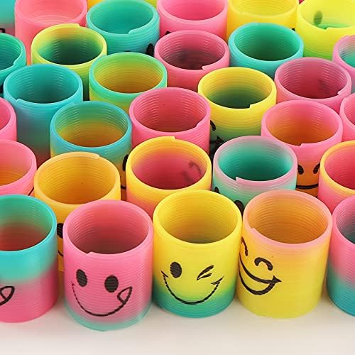 30 Pack Spring Rainbow Magic Fidget Stress Coil Mini Springs Bulk Toys