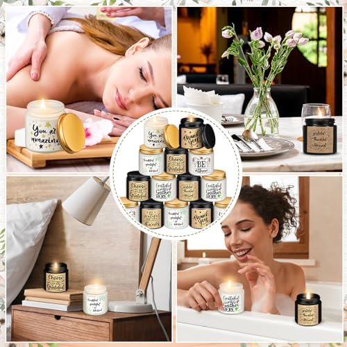 MTLEE 24pcs Thank You Scented Candles Jar Set