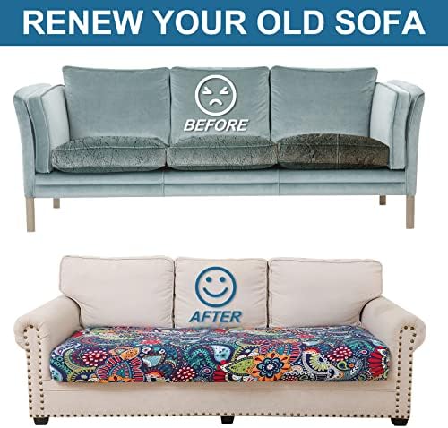 Smiry Printed Sofa Cushion Covers Stretch Soft Non-Slip 1 Pack Blue Green