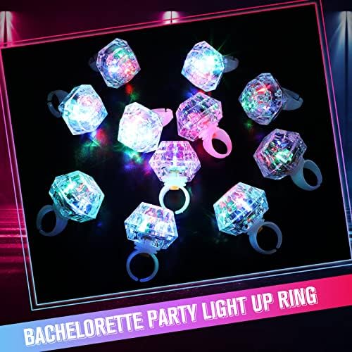 Vicenpal 50-Pack Flashing LED Light Up Ring Decorations