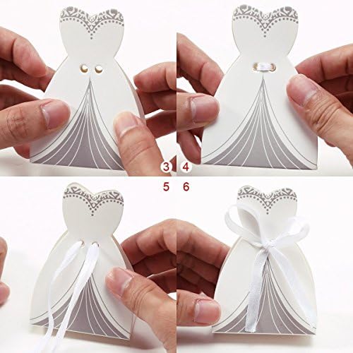 Rbenxia Wedding Favor Boxes 100pcs Candy Gift Box with Ribbon