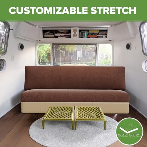Hudson Comfort RV Couch Covers 2-Piece Set Chocolate