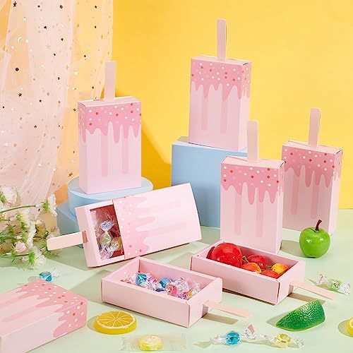 PH PandaHall Mini Ice Cream Shape Candy Gift Boxes 20 Pcs Pink