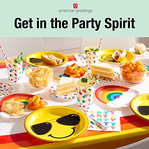 50 Count Rainbow Paper Dessert Plates 7x7