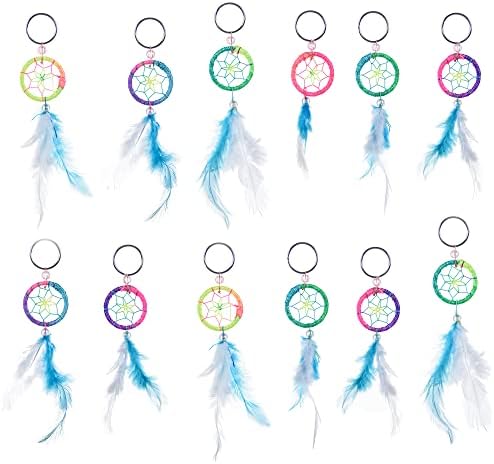 Rainbow Dream Catcher Key Chain Set - 12PCS