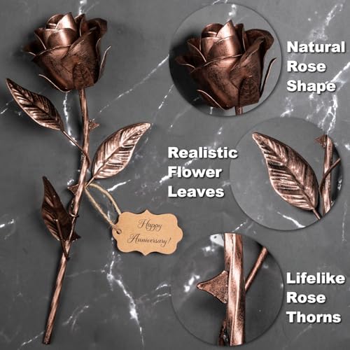 7 Year Anniversary Copper Rose Gift for Her and Him 1