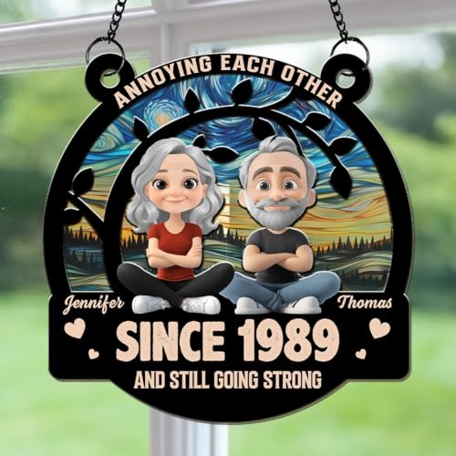 Personalized Annoying Each Other Couple Sun Catcher 1