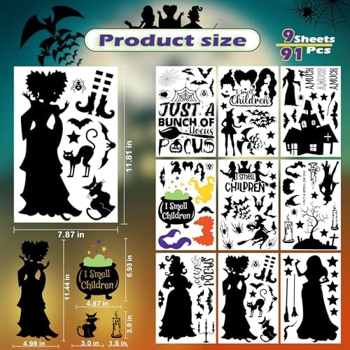 Hocus Pocus Halloween Window Stickers 91 Pcs Value Pack