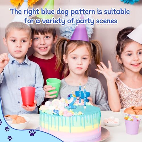 13PCS Blue Dog Paw Birthday Candles Set for Boy Girl Parties