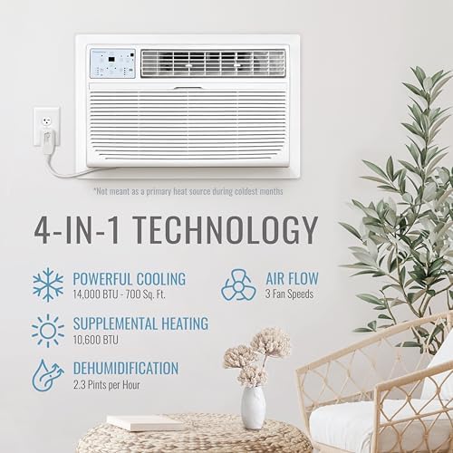 Keystone 14000 BTU Wall AC with Heat and Dehumidifier 1