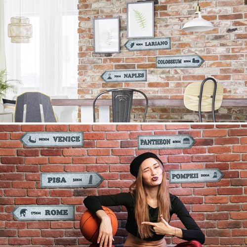 8 Pcs Italian Street Sign Paper Cutouts for Decor