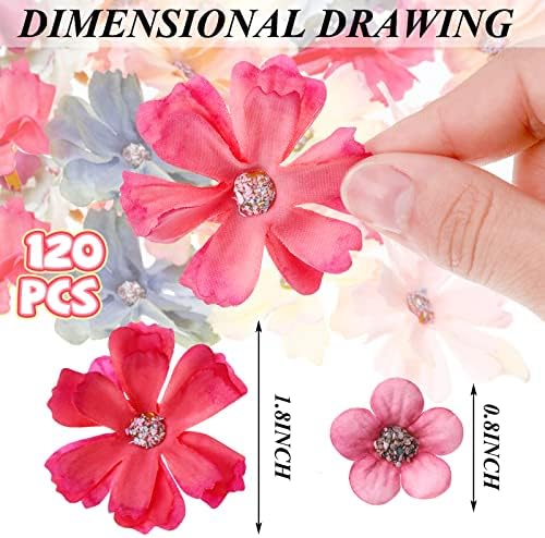 Geosar 120 Pcs Mini Faux Flowers for DIY Decorations