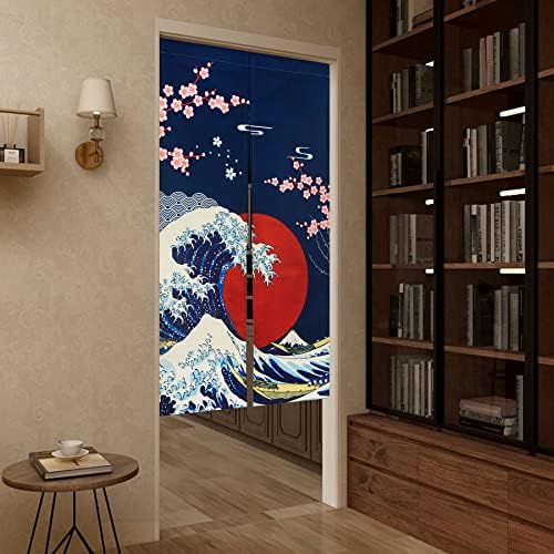 LIGICKY Noren Door Curtain Ukiyoe The Great Wave Art Design