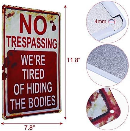 CVNDKN Halloween Sign Retro Chic Funny Metal Tin Decor