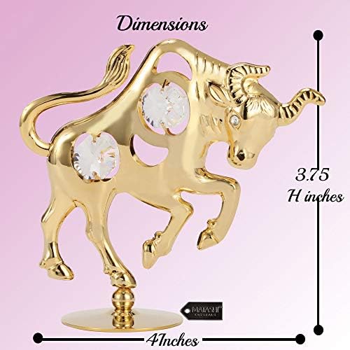 Matashi 24K Gold Plated Crystal Studded Ox Bull Figurine Ornament 1