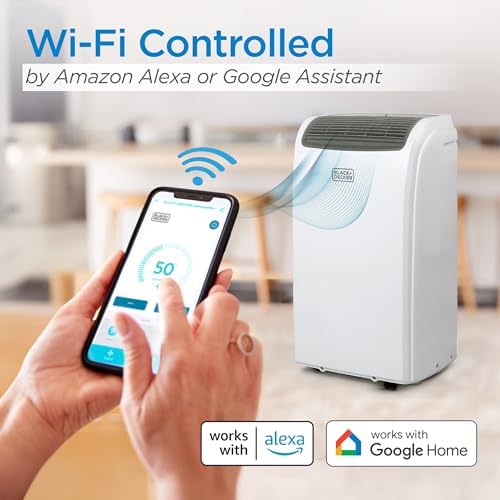 BLACKDECKER Smart Portable AC with Heat and Fan 12000 BTU White