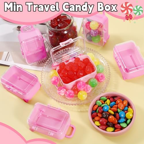 16 Pack Mini Suitcase Favor Boxes Pink
