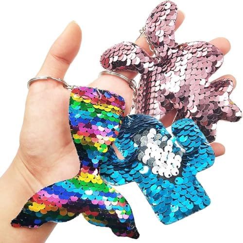 GuassLee Flip Sequin Keychain Set for Kids Party Favors