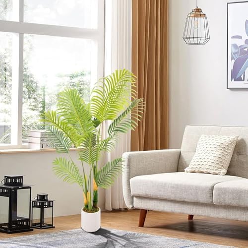 Lush Artificial Palm Tree 5FT with White Planter and Free Moss