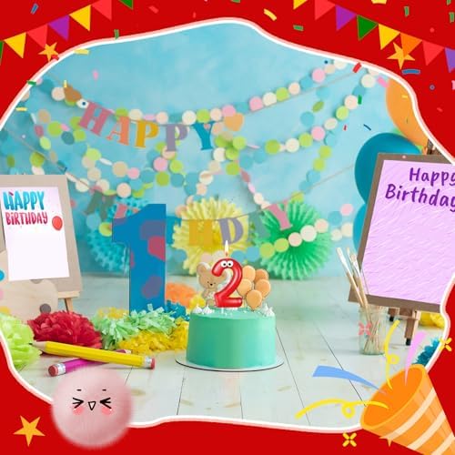 MTLEE Monster Number 2 Birthday Candle Red