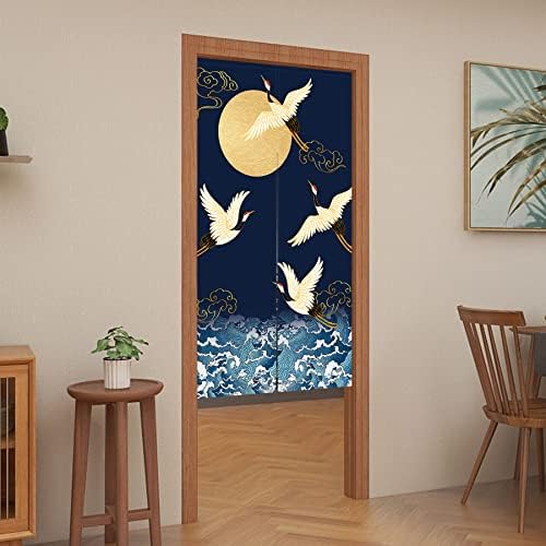 LIGICKY Noren Door Curtain Gold Full Moon Print