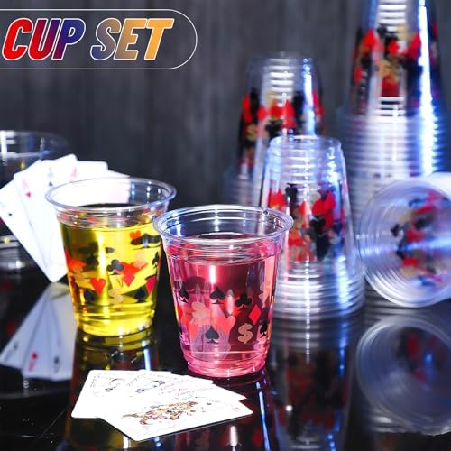 Uiifan 50 Pcs Casino Party Cups 12 Oz Disposable Plastic 1