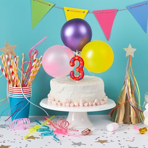 Number 3 Red Paw Birthday Candles for Boys and Girls 1