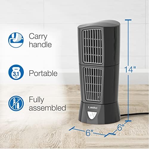 Lasko Oscillating Tower Fan 3 Speeds Compact 14 In Black