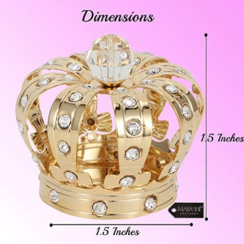 24K Gold Plated Crown Ornament with Crystals 1