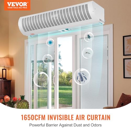 VEVOR 48 Wall-Mounted Air Curtain with 2 Speeds and 1650CFM