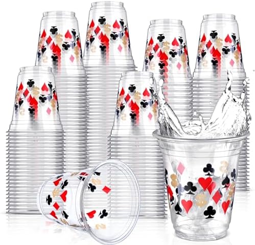 Uiifan 50 Pcs Casino Party Cups 12 Oz Disposable Plastic 1