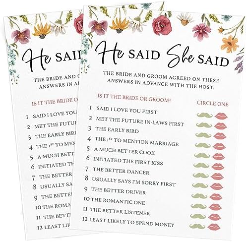 Printed Party Bridal Shower Game Set with 4 Fun Activities