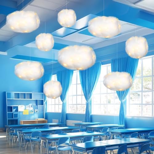 Tatuo 12 Pcs LED Clouds for Ceiling Decorations