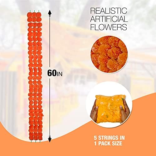 DIYANA IMPEX 5 Feet Marigold Garland Decor