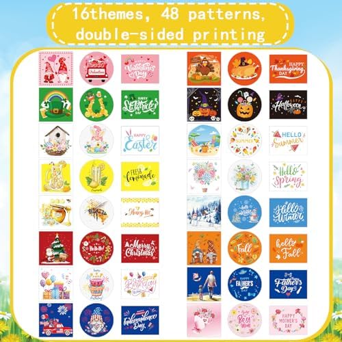 48 Pcs Interchangeable Seasonal Tiered Decor Set
