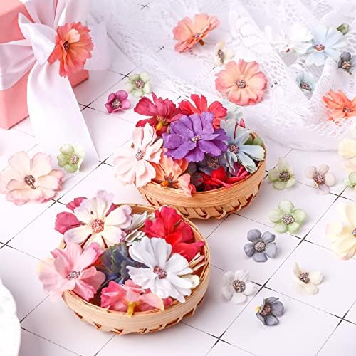 Geosar 120 Pcs Mini Faux Flowers for DIY Decorations