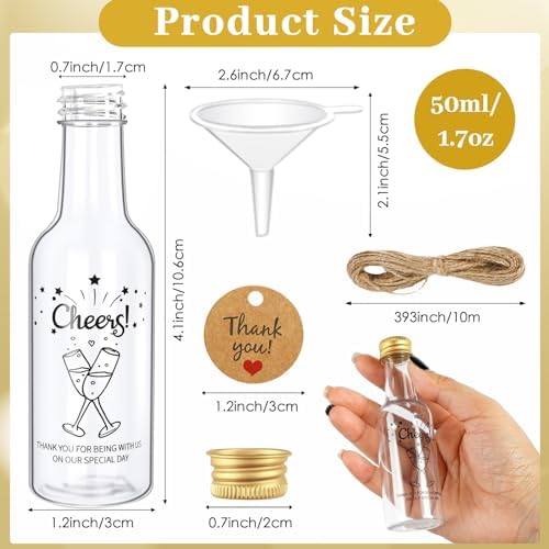 OurWarm 50 Pack Mini Shot Bottles with Gold Screw Caps 1