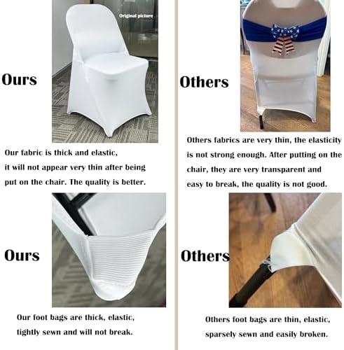 40PCS Stretch Spandex Waterproof Chair Covers for Folding Chairs