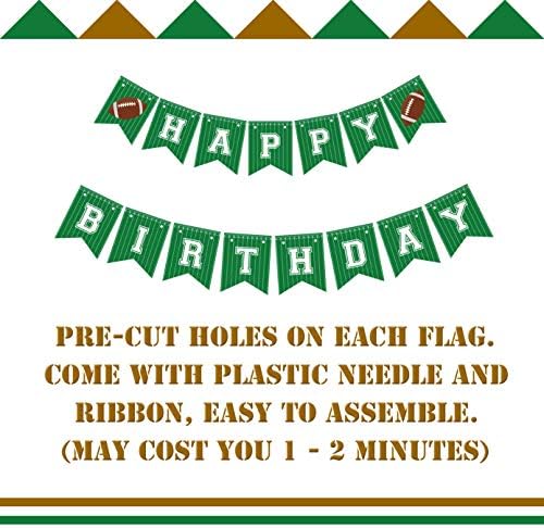 Football Birthday Banner - Happy Bday Party Decoration