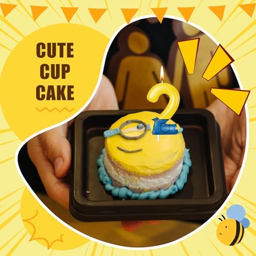 Yellow Cartoon Birthday Candles Number 2 Decorations