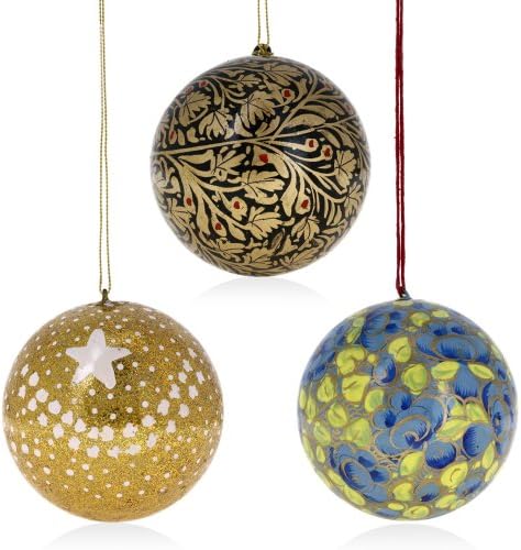 Set of 18 Paper Mache Decor Balls - Handmade Party Ornaments