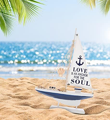 CoTa Global Ocean Blue Sailboat Decor 14 Inch 1